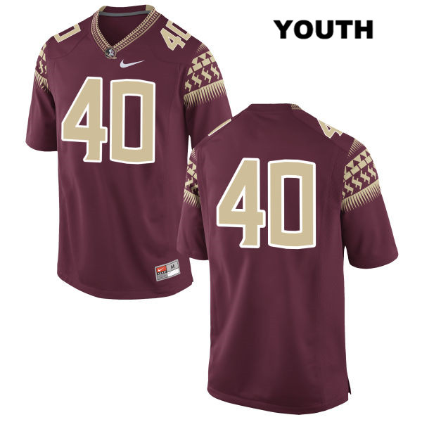 Youth NCAA Nike Florida State Seminoles #40 Ken Burnham College No Name Red Stitched Authentic Football Jersey FMK7769FB